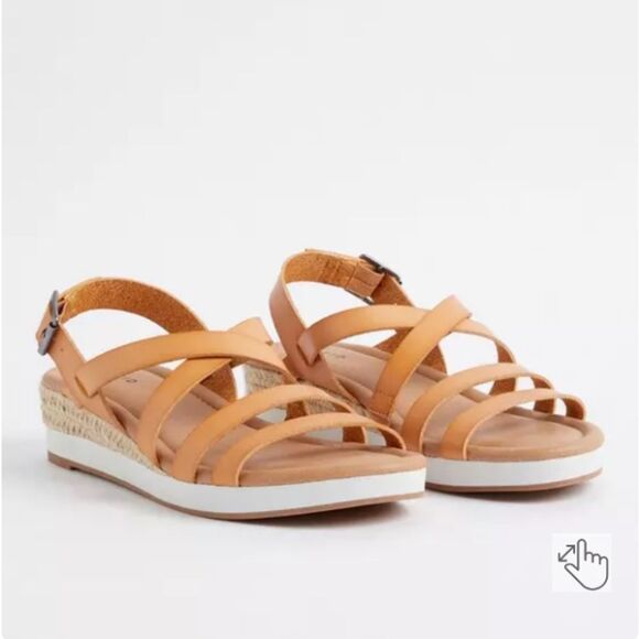 Torrid Tan Strappy Espadrille Sport Wedge Size 8 WW EUC - Picture 1 of 11